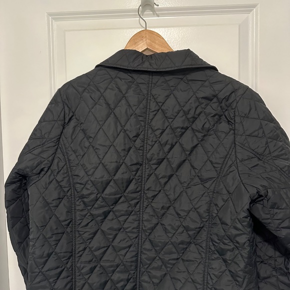 Vintage Jockey | Women’s  Nylon Quilted Barn Jacket Black with Brown Faux Fur - Picture 5 of 11
